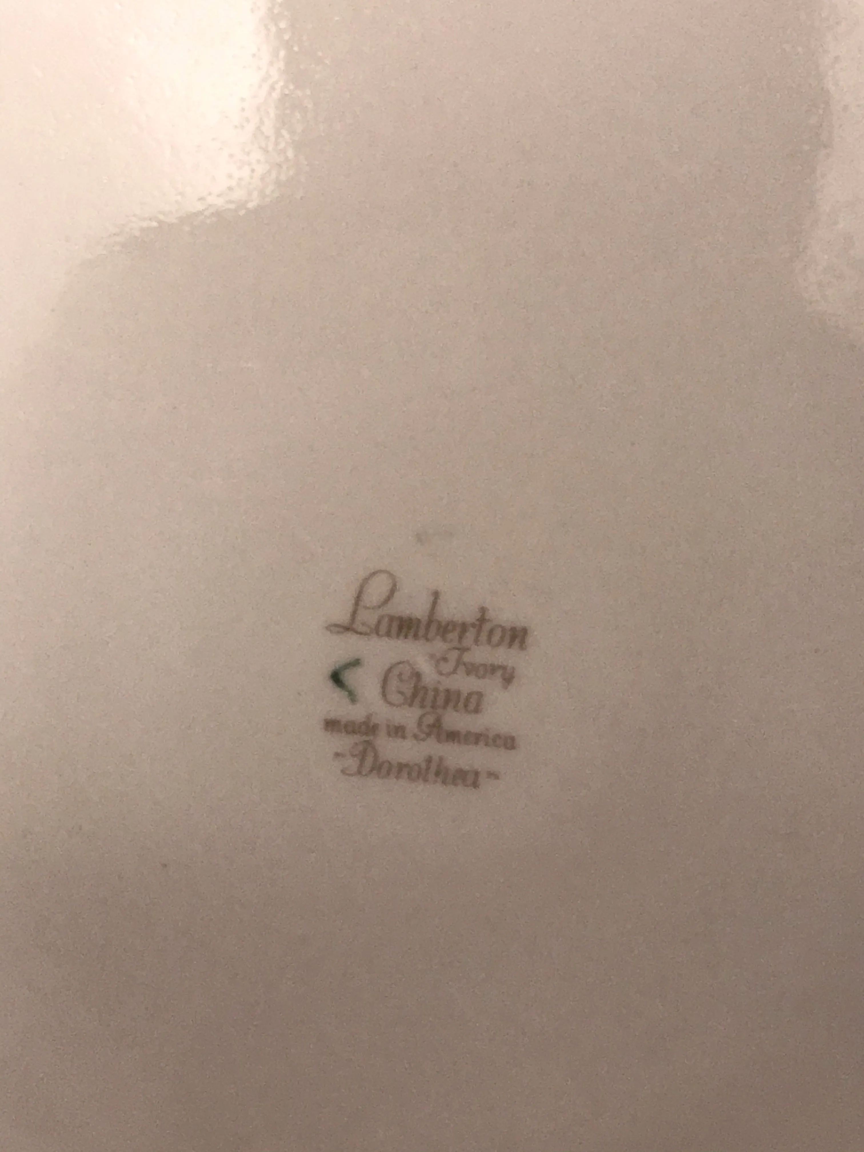 €€ Vintage China LAMBERTON Ivory Dorothea Pattern Retired