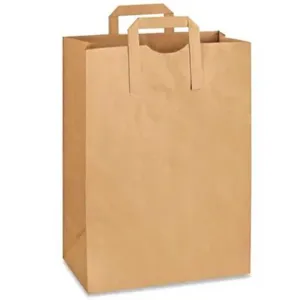 12'' x 7'' x 12'' Kraft Flat Handle Bags 250/case