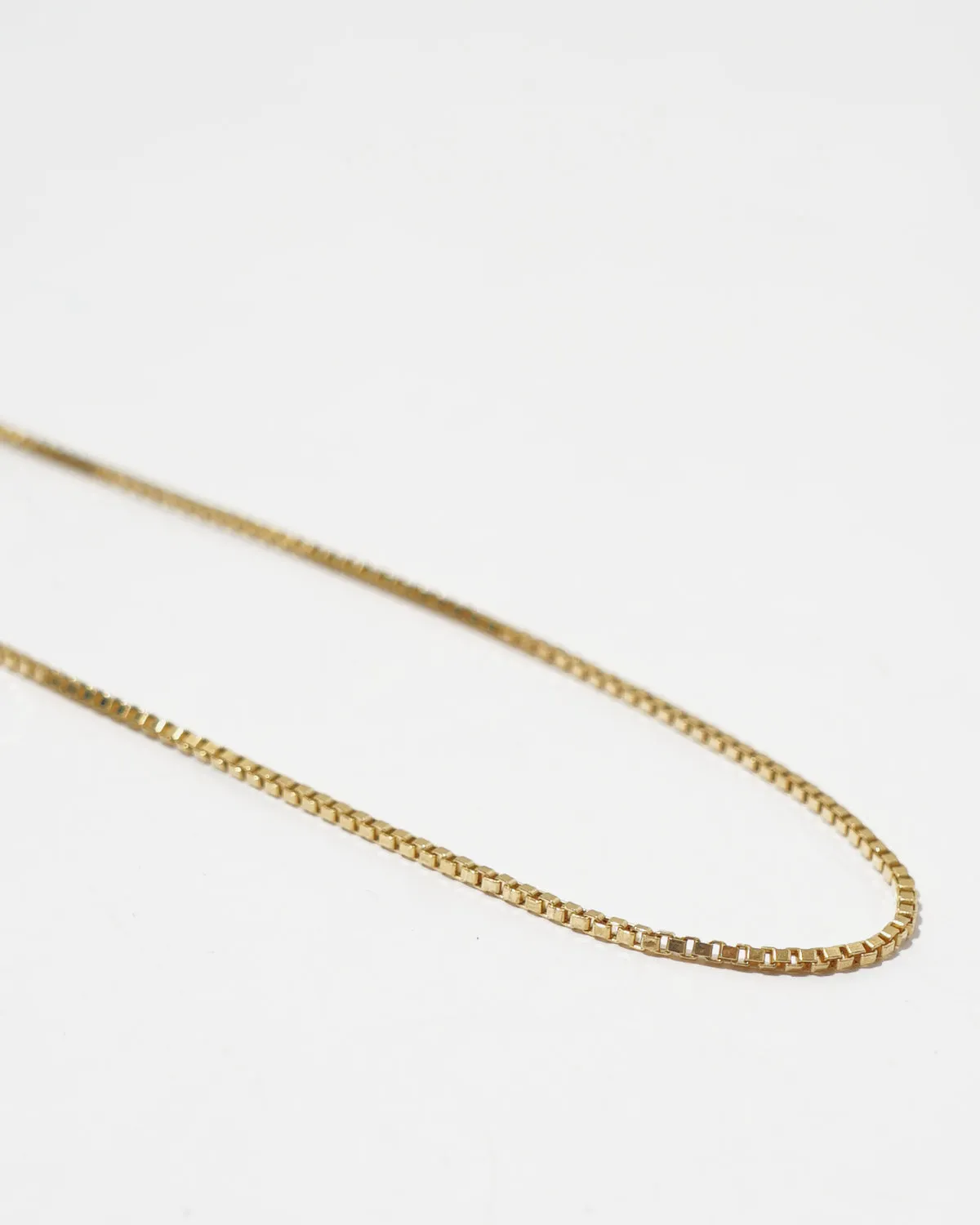 14k Gold Box Chain Necklace