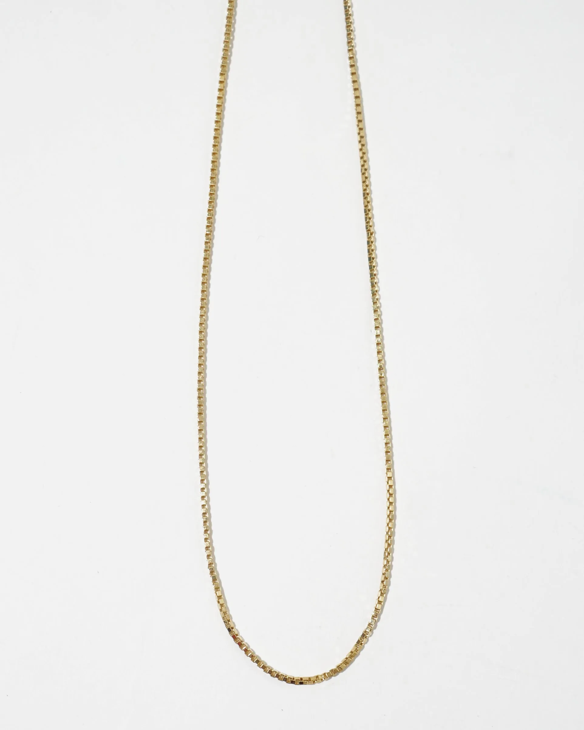 14k Gold Box Chain Necklace