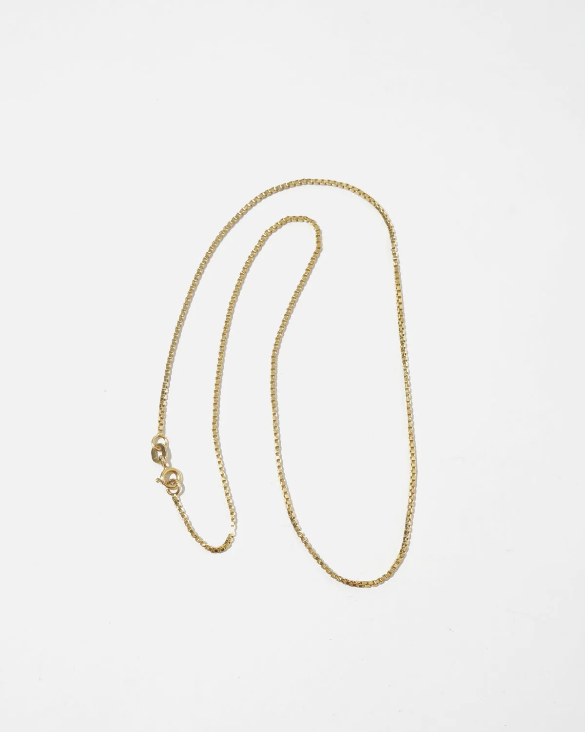 14k Gold Box Chain Necklace
