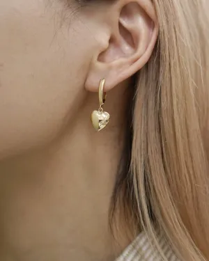 14k Gold Heart Earrings