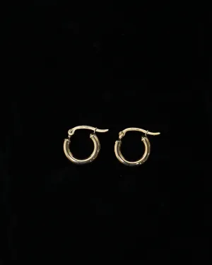 14k Gold Hoop Earrings 0.5"