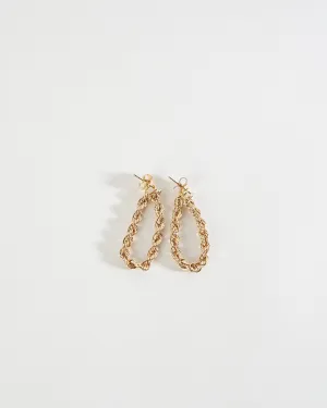 14k Gold Rope Chain Earrings