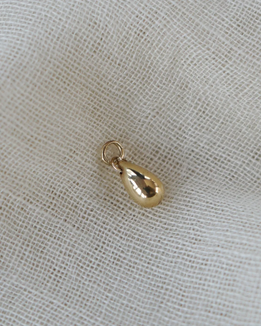 14k Gold Teardrop Charm