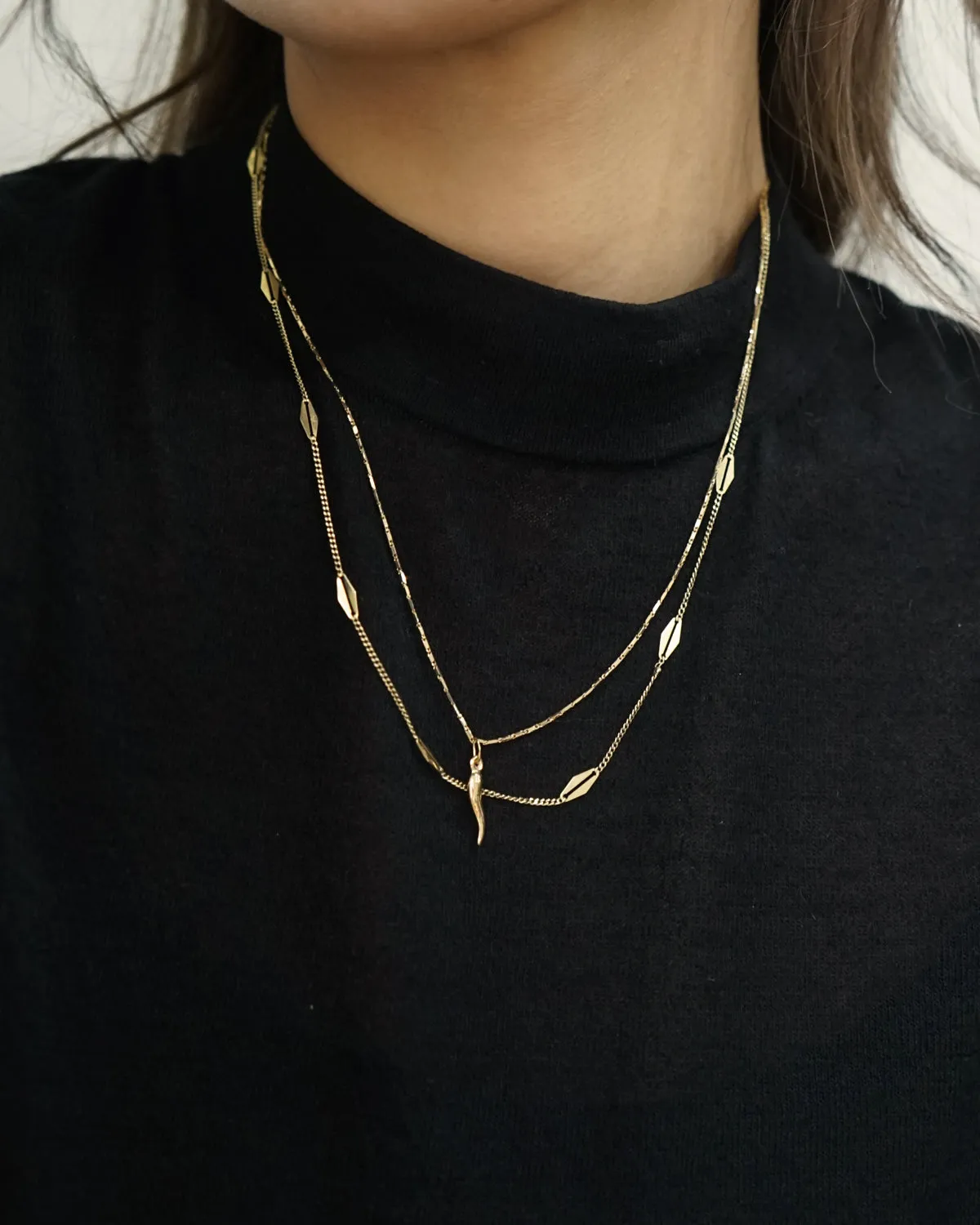 14k Gold Tiny Horn Charm