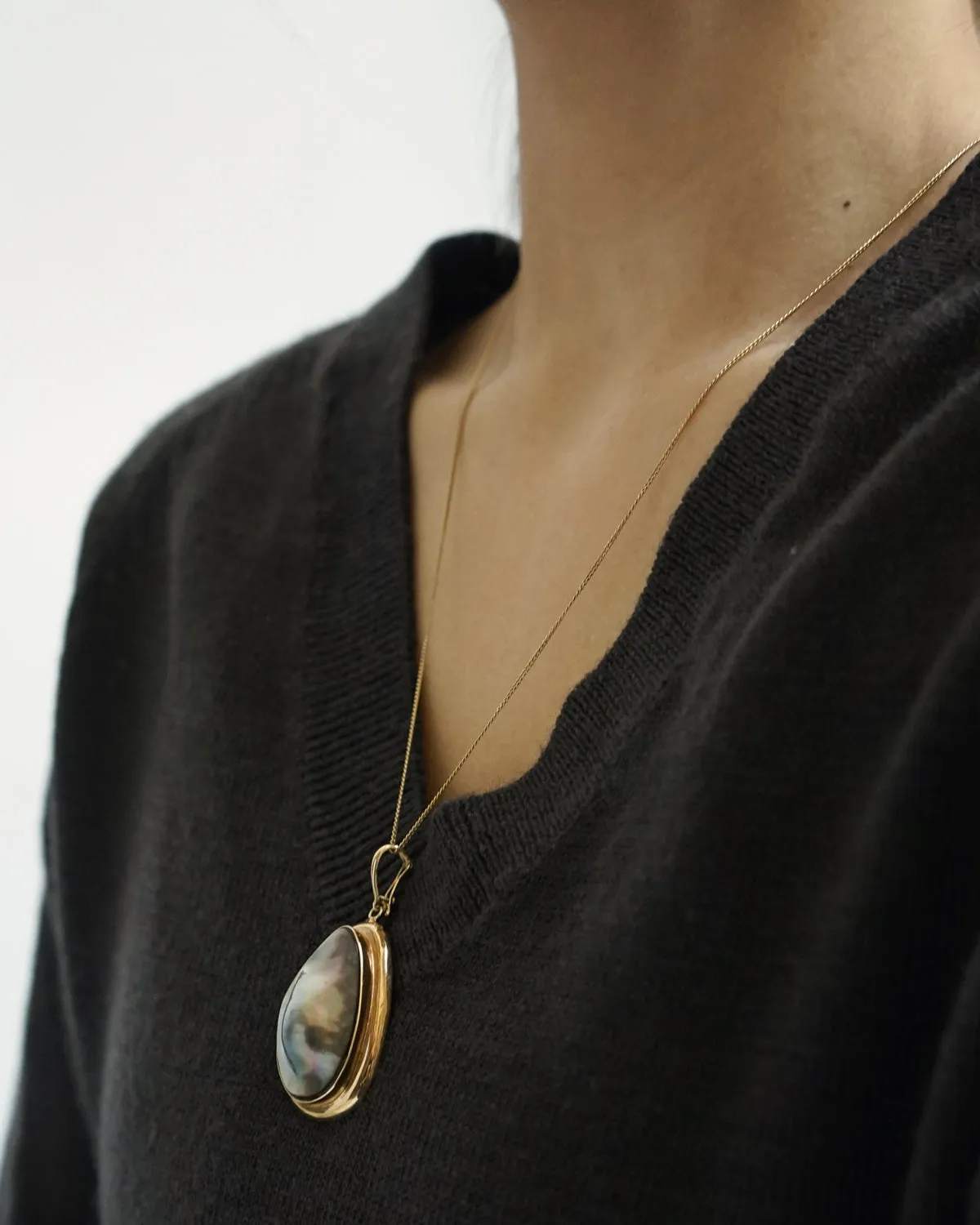 14k Necklace w/ Pearl Charm