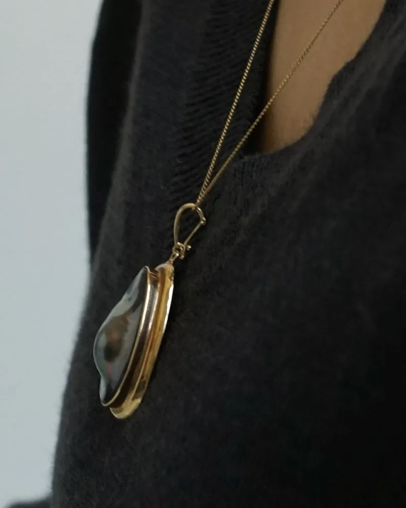 14k Necklace w/ Pearl Charm