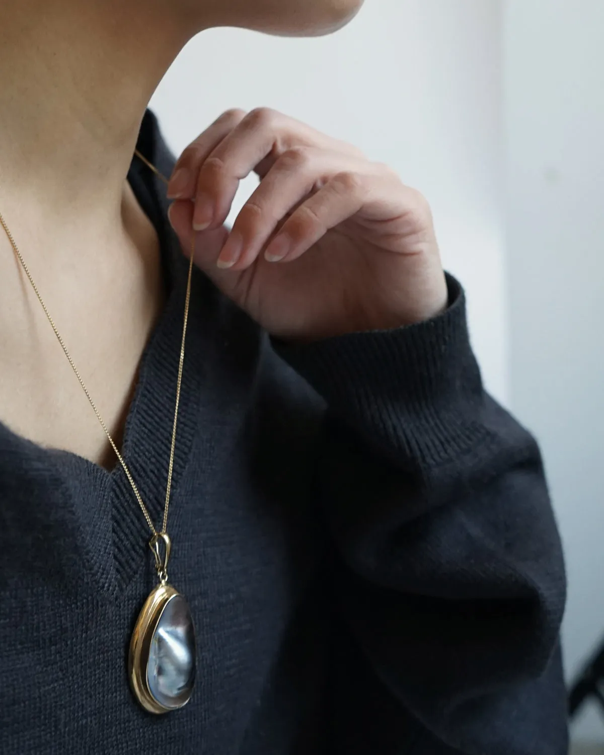 14k Necklace w/ Pearl Charm