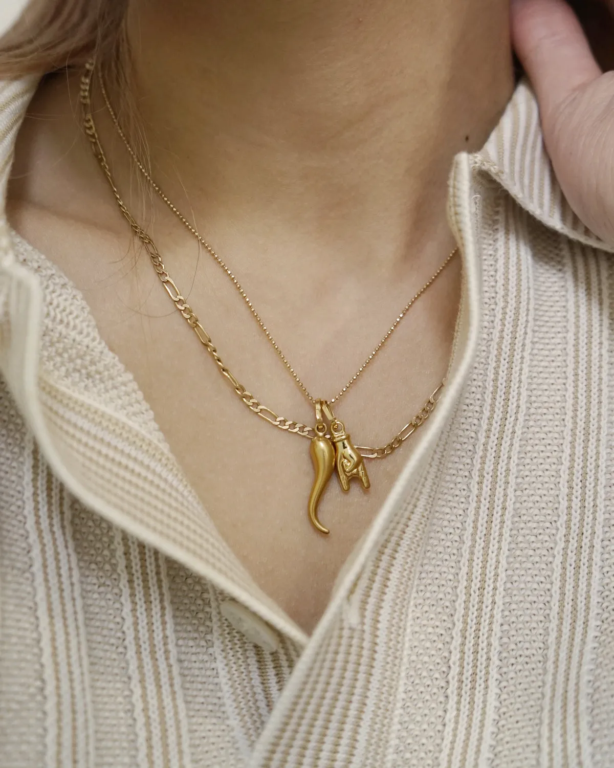 18K Gold Horn Charm