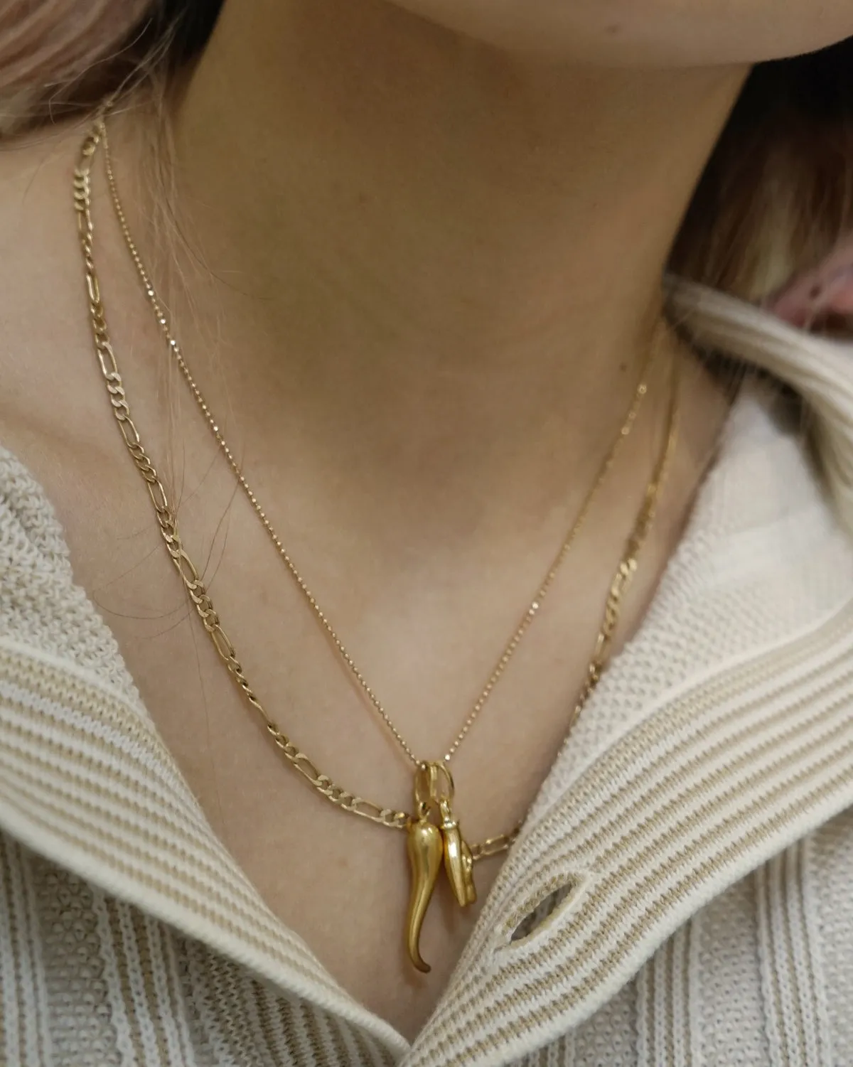 18K Gold Horn Charm