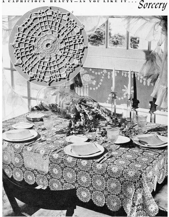 1940s Vintage Crochet Booklet The Spool Cotton Co. Book No.167 Tips On Tables Beautiful Crocheted Lace Table Linens