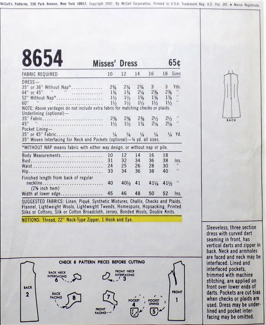 1960s CUTE Mod Shift Dress Pattern Easy To Sew McCALLS 8654 Three Style Versions Bust 31 Vintage Sewing Pattern