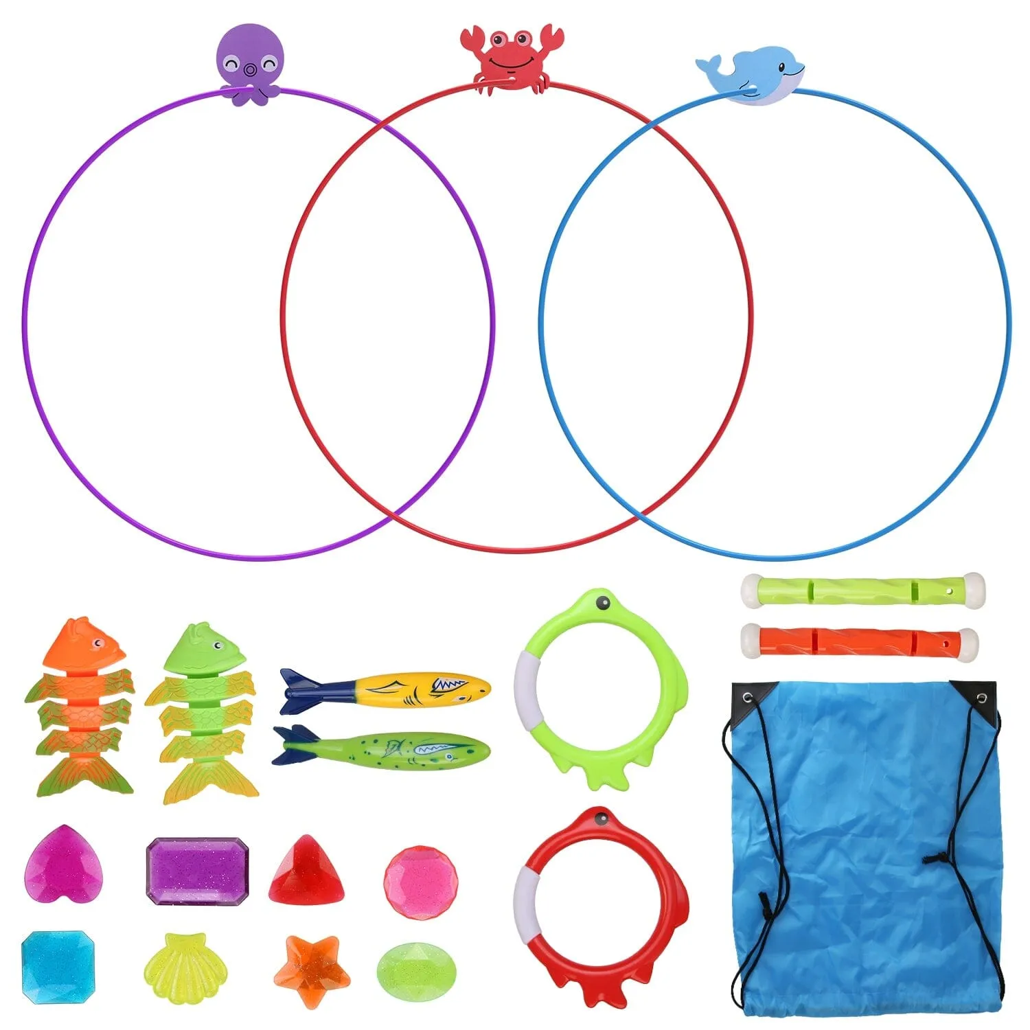 24-Pieces: Diving Toys Swimming Pool for Aged 3  Years Old