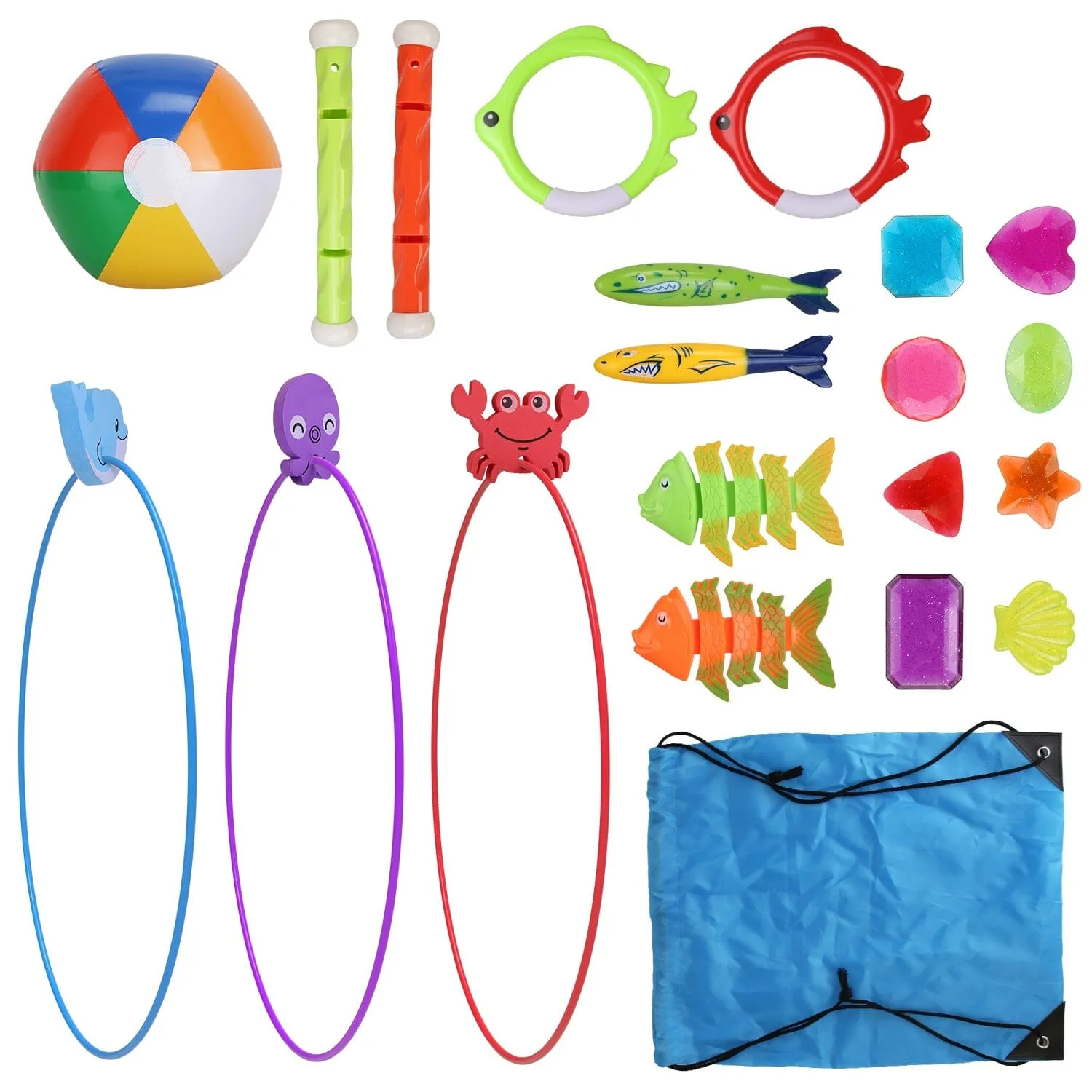 24-Pieces: Diving Toys Swimming Pool for Aged 3  Years Old