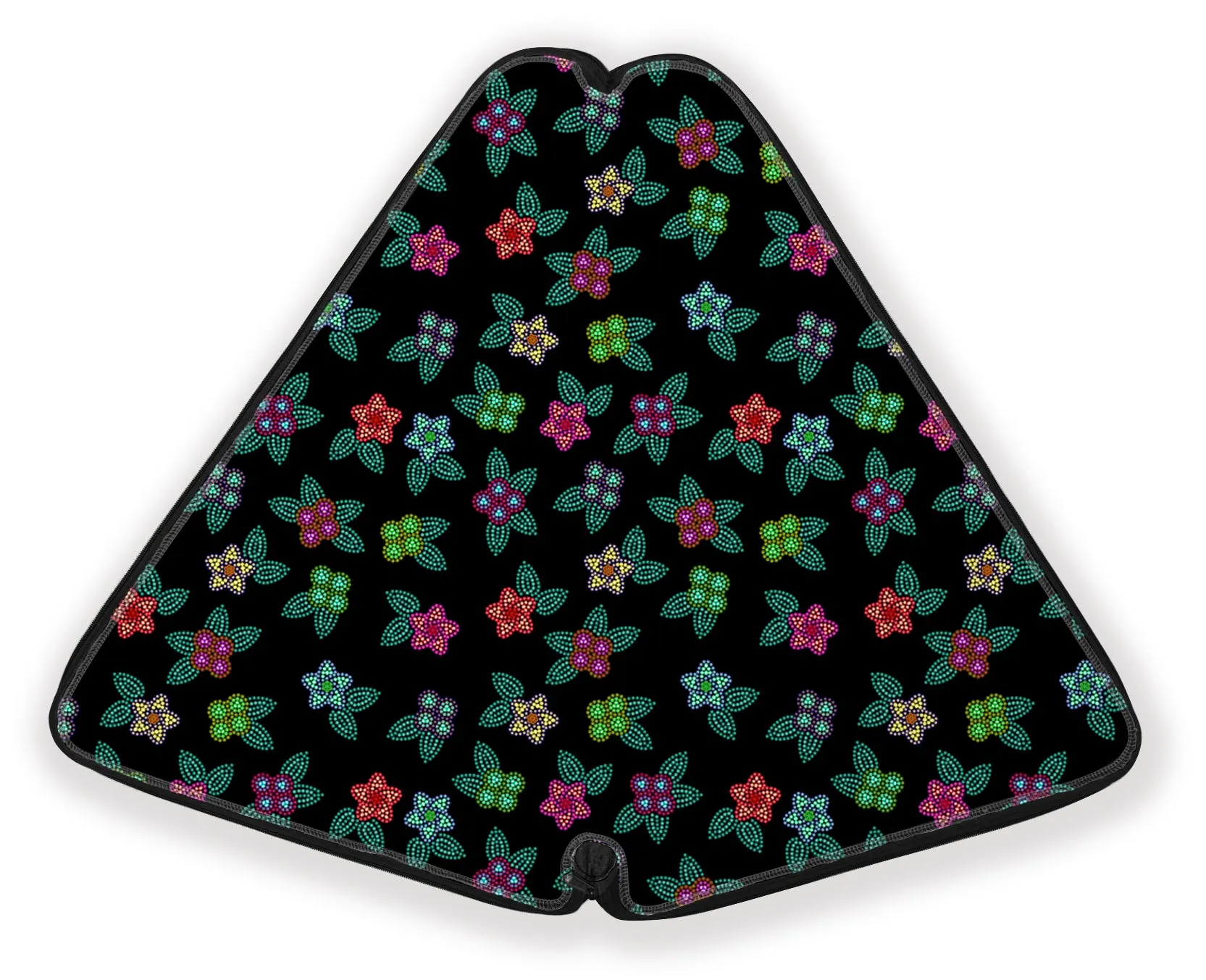 27 Inch Fan Case - Berry Flowers Black