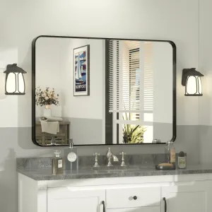 36" x 30" PILOCOS Modern Practical Brushed Metal Frame Mirror for Bathroom Vanity