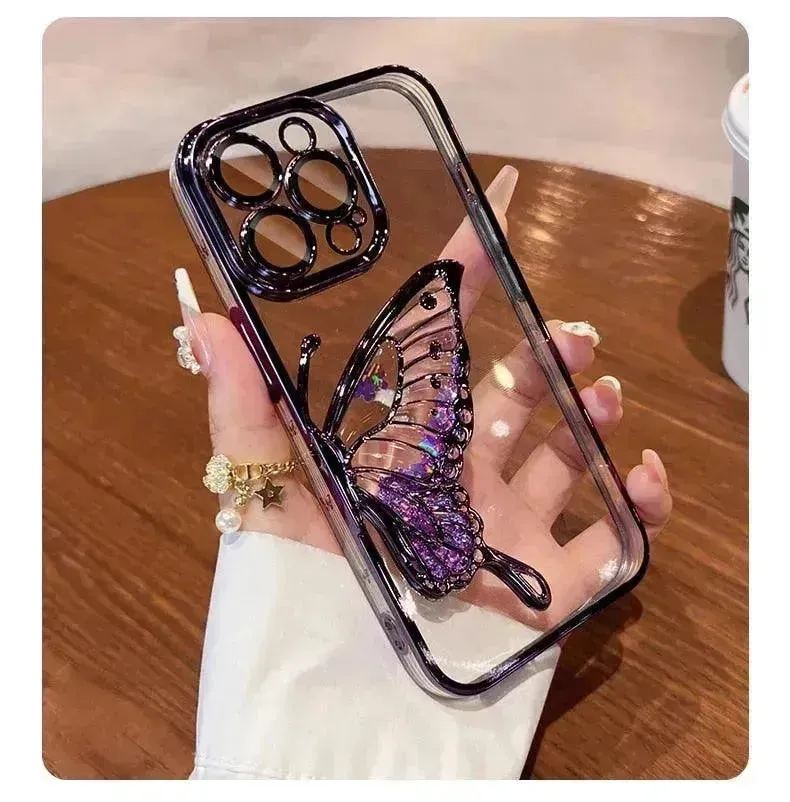 3D Glitter Butterfly Quicksand Case (For iPhone)