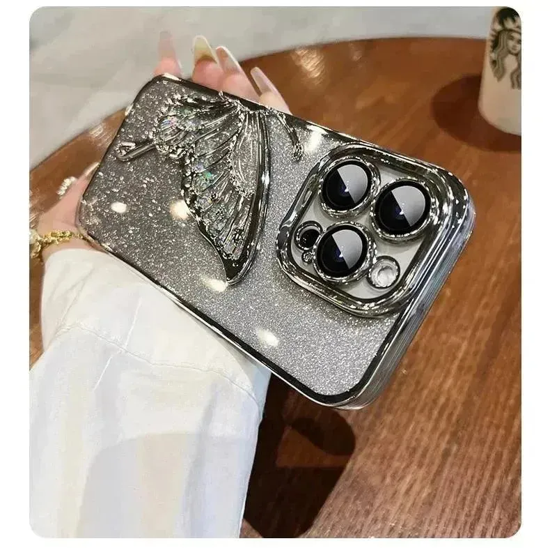 3D Glitter Butterfly Quicksand Case (For iPhone)