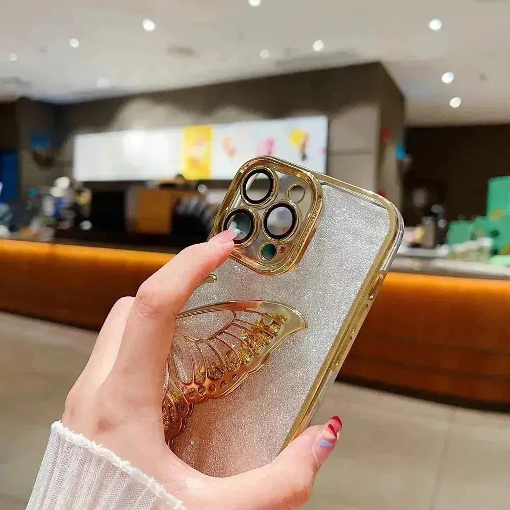 3D Glitter Butterfly Quicksand Case (For iPhone)