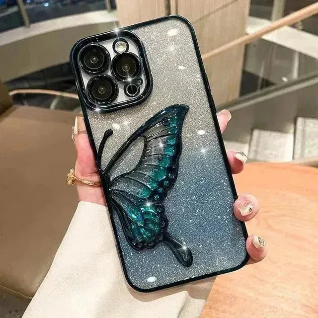 3D Glitter Butterfly Quicksand Case (For iPhone)