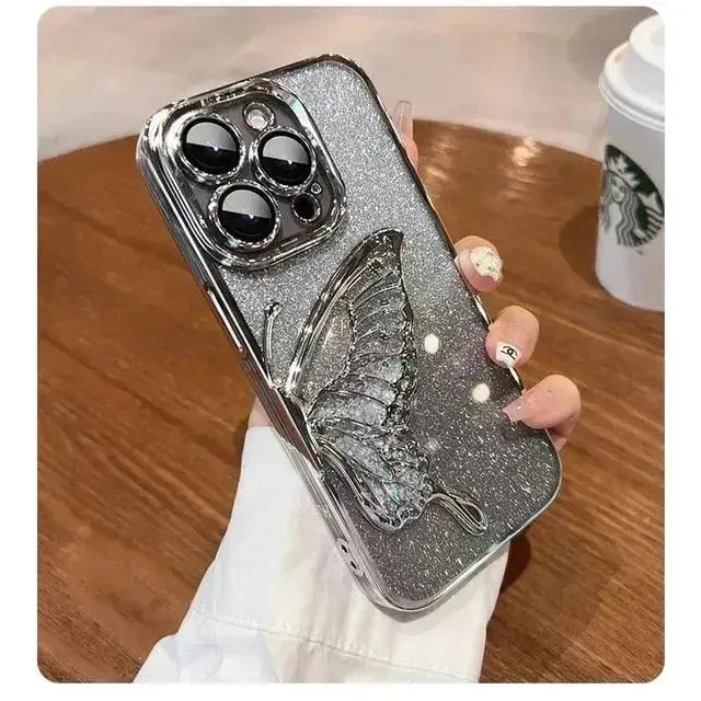 3D Glitter Butterfly Quicksand Case (For iPhone)