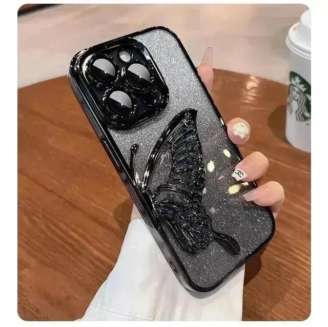 3D Glitter Butterfly Quicksand Case (For iPhone)