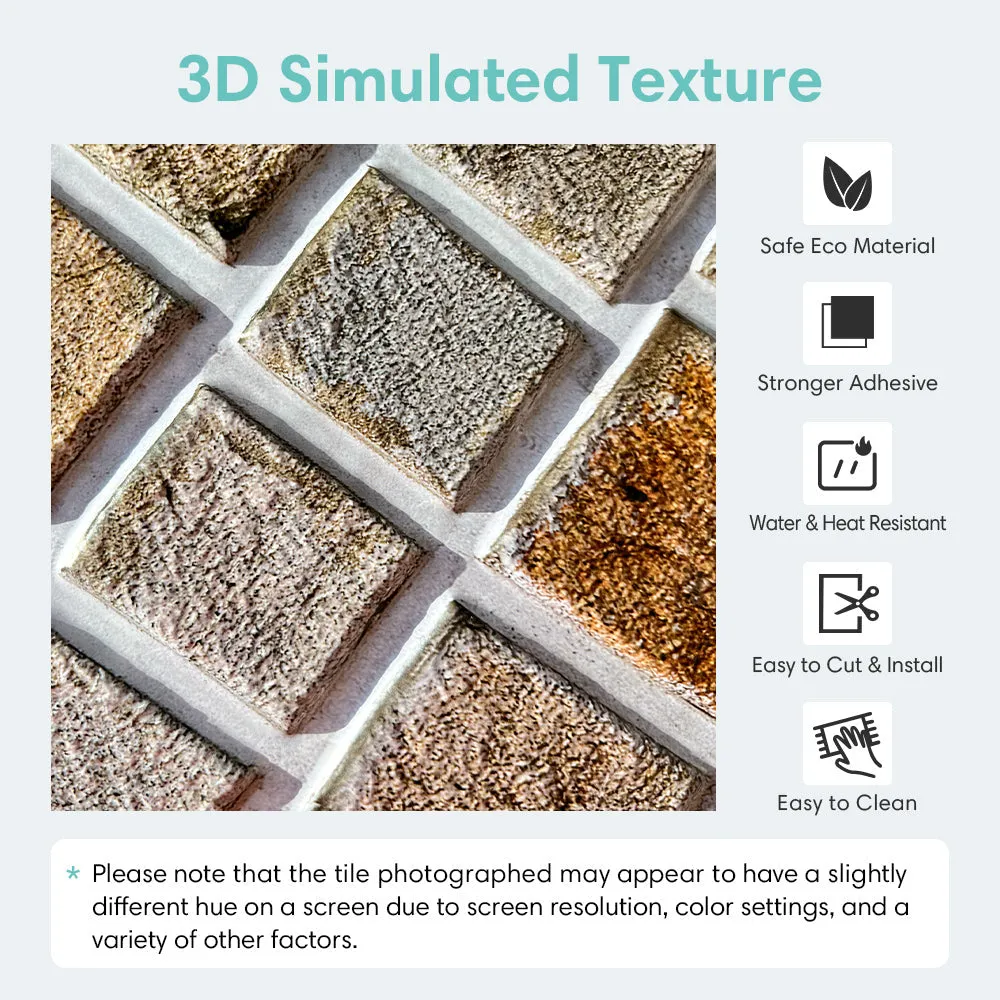 3D Rock Stone Peel and Stick Wall Tile