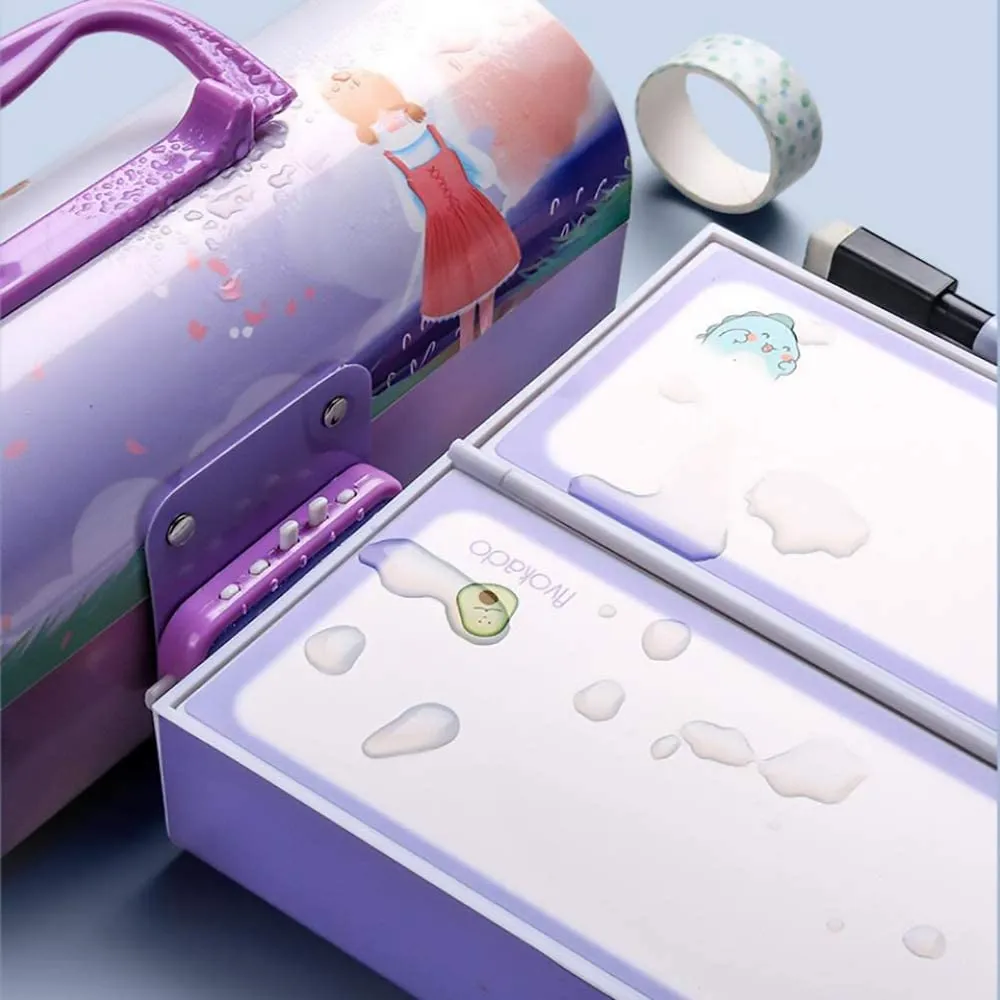 Aara Internationals 3d pink and dino suitcase pencil box