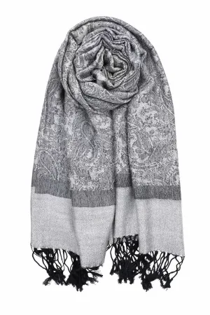 Achillea Light Grey Jacquard Pashmina Scarf