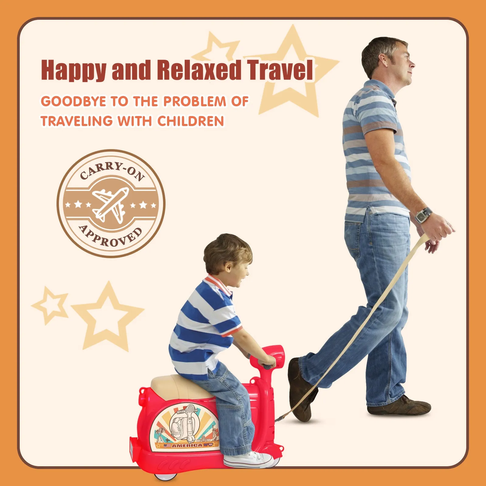 Advwin Kids’ Ride-On Suitcase Motorcycle Luggage