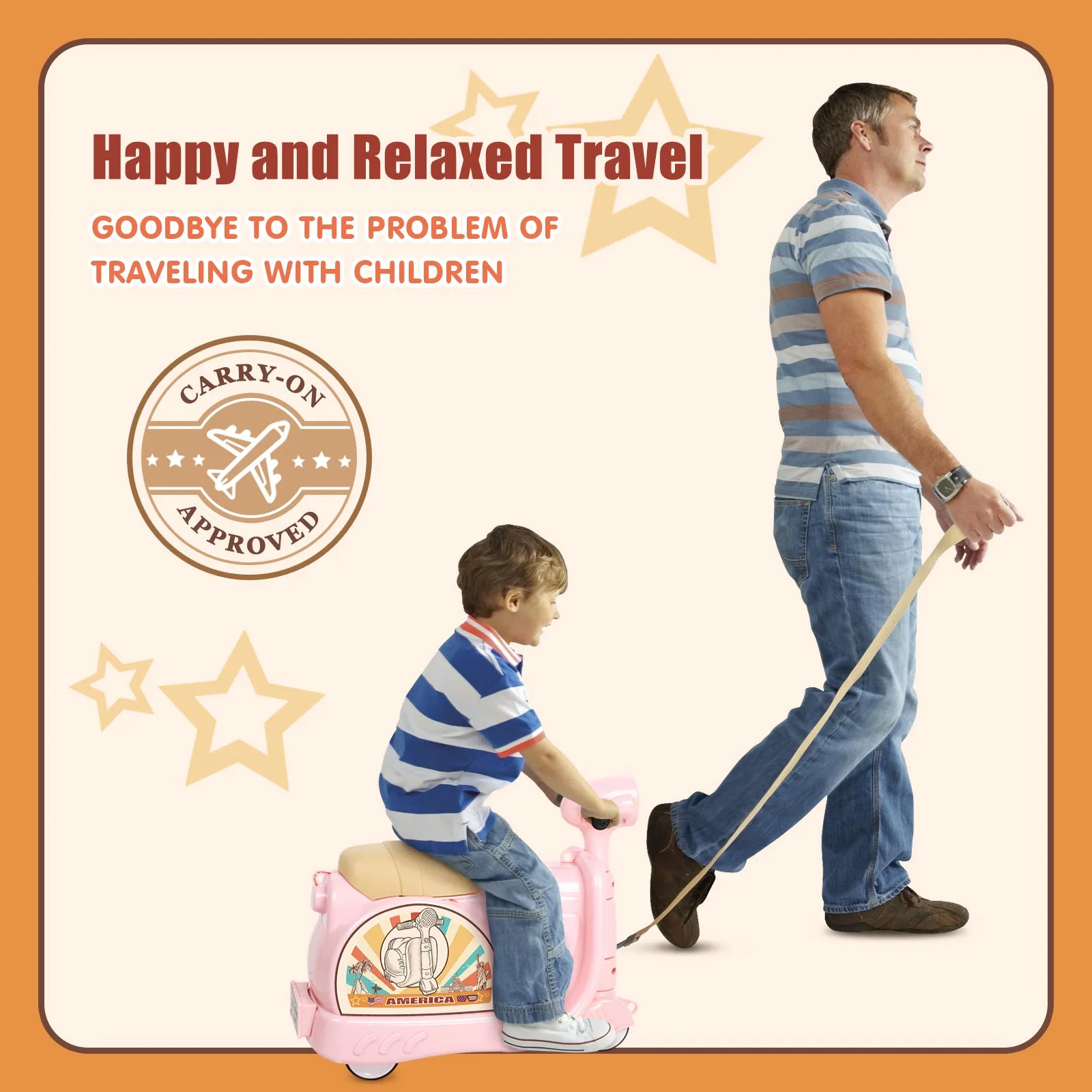 Advwin Kids’ Ride-On Suitcase Motorcycle Luggage