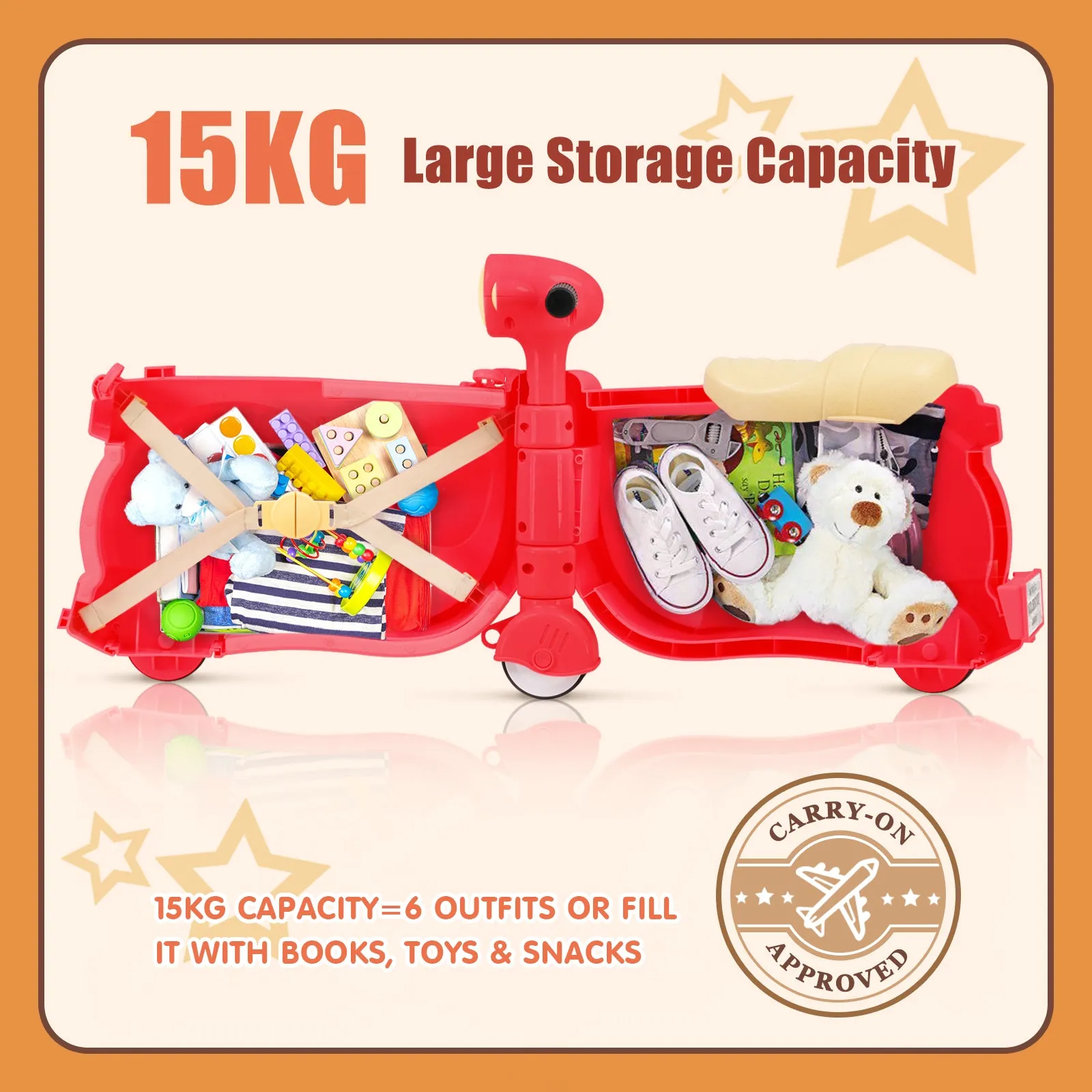 Advwin Kids’ Ride-On Suitcase Motorcycle Luggage