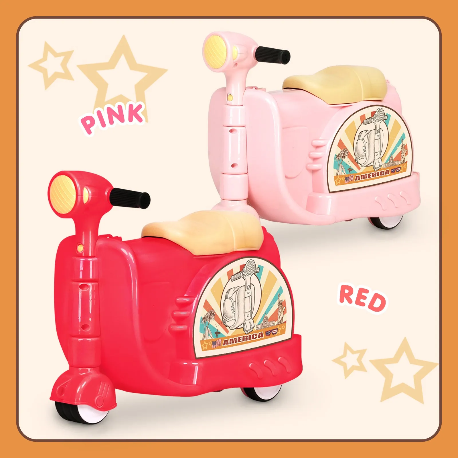 Advwin Kids’ Ride-On Suitcase Motorcycle Luggage
