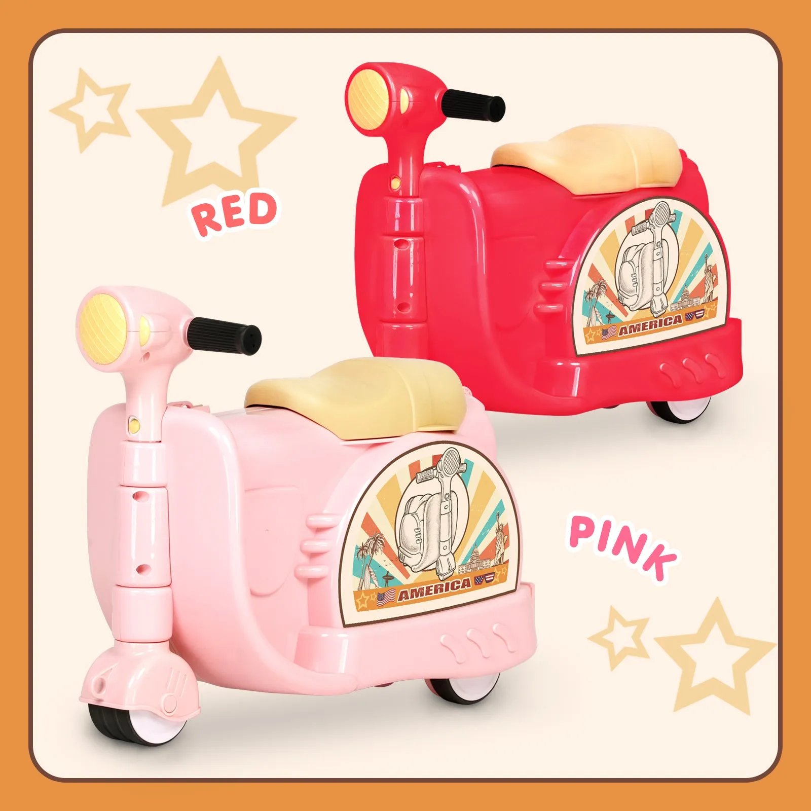 Advwin Kids’ Ride-On Suitcase Motorcycle Luggage