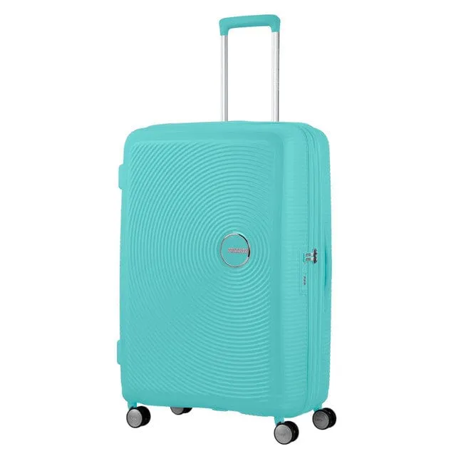 American Tourister Soundbox 4 Wheel Expandable Suitcase 67cm Poolside Blue