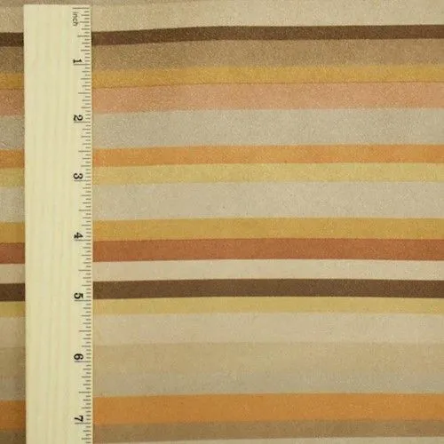 Antique Beige/Brown Striped Faux Suede Decorating Fabric