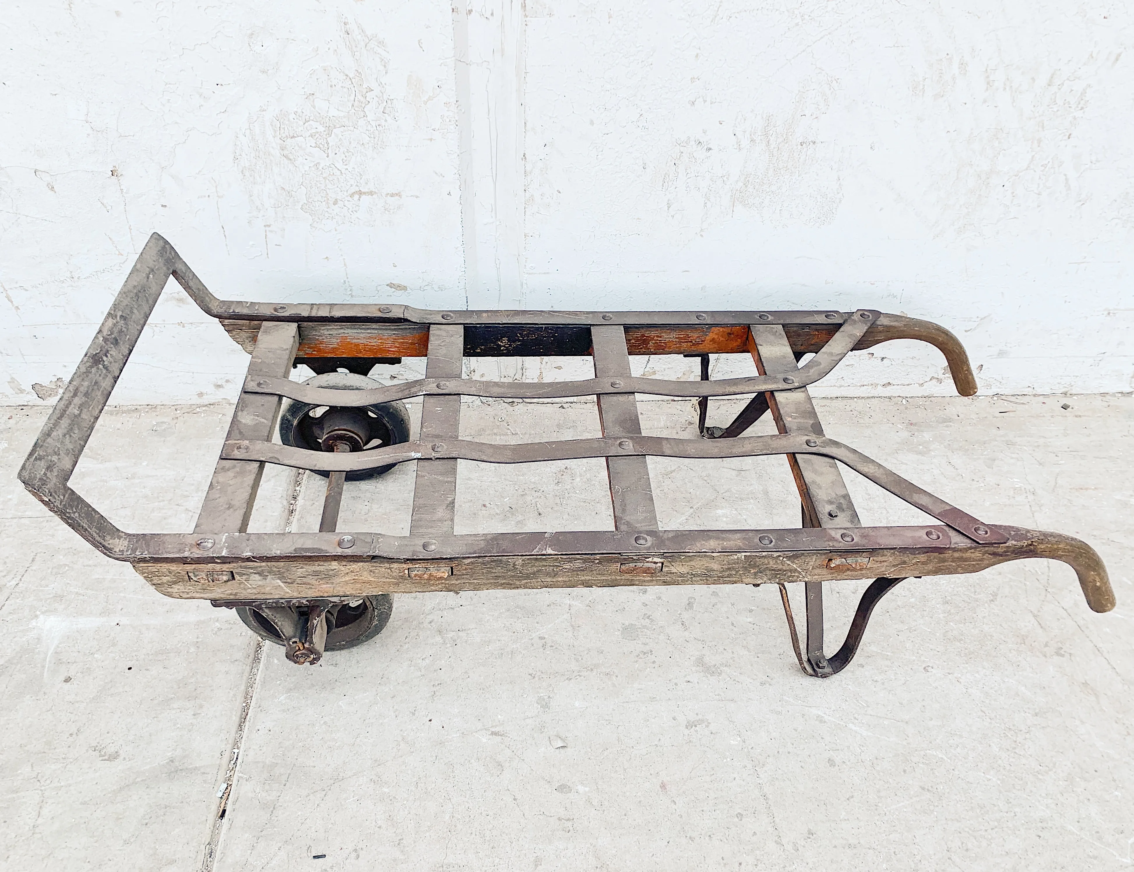 Antique Wood and Iron Garden Trolley
