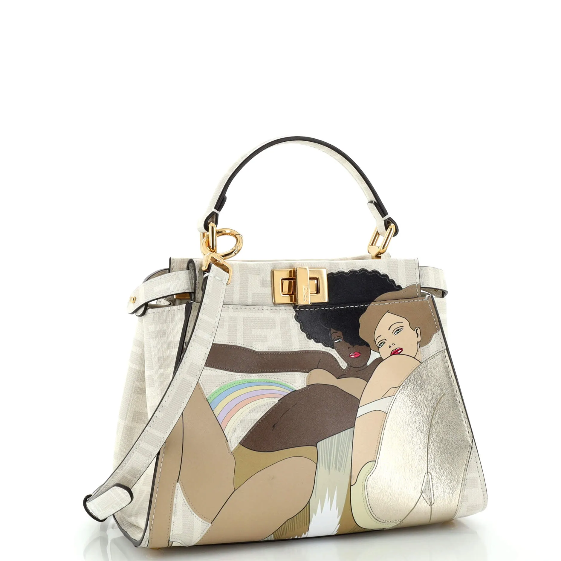 Antonio Lopez Peekaboo Bag Zucca Coated Canvas with Printed Leather Inlay Mini