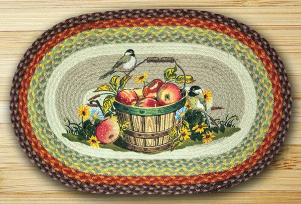 Apple Chickadee Oval Patch Rugs