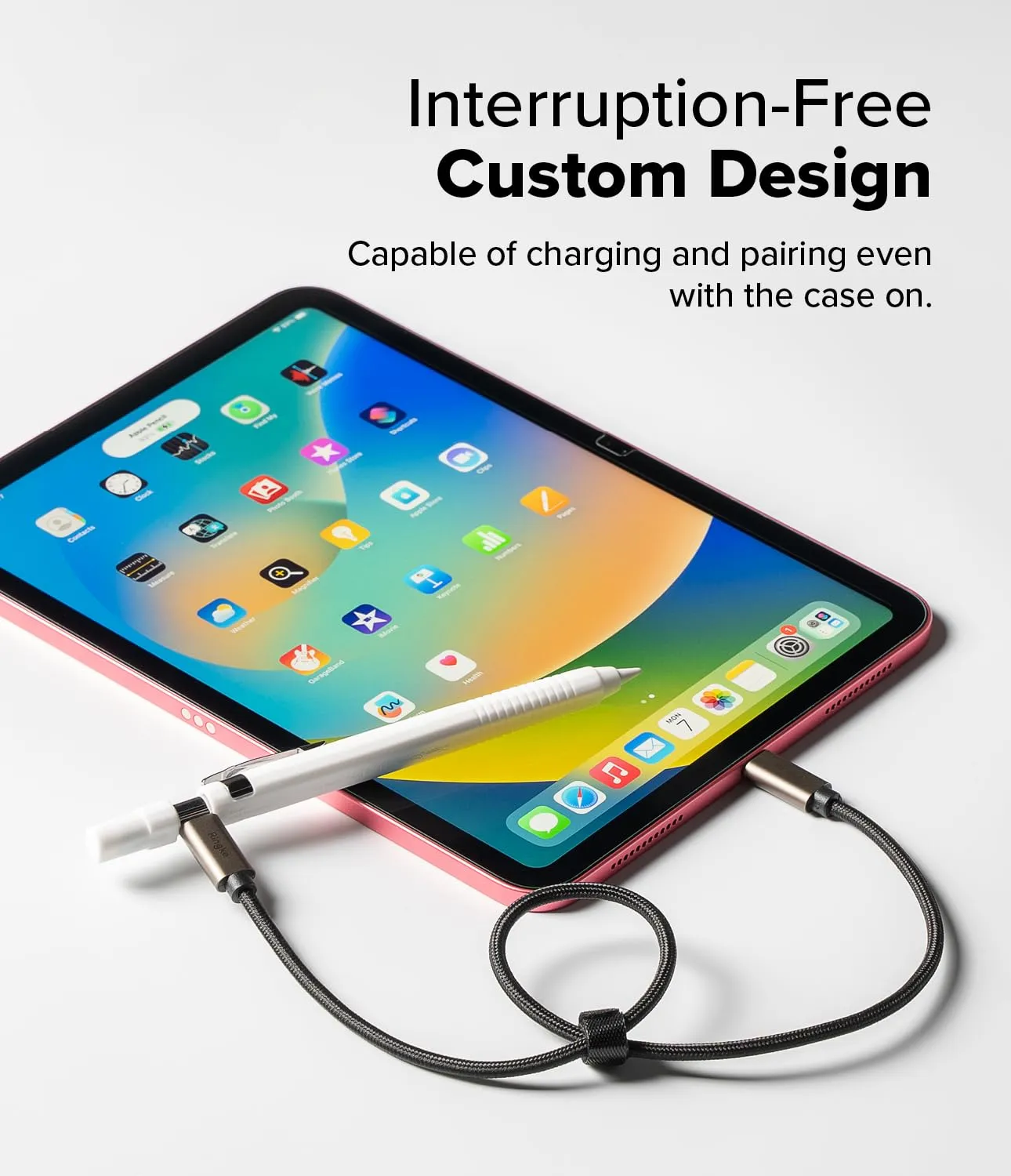 Apple Pencil USB C Case, Silicone Drafting Pencil Case   - White