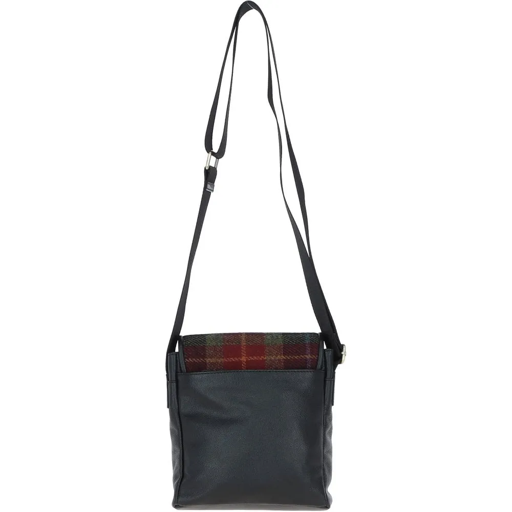Ashwood Leather x Harris Tweed Bodybag Black/Green/Red