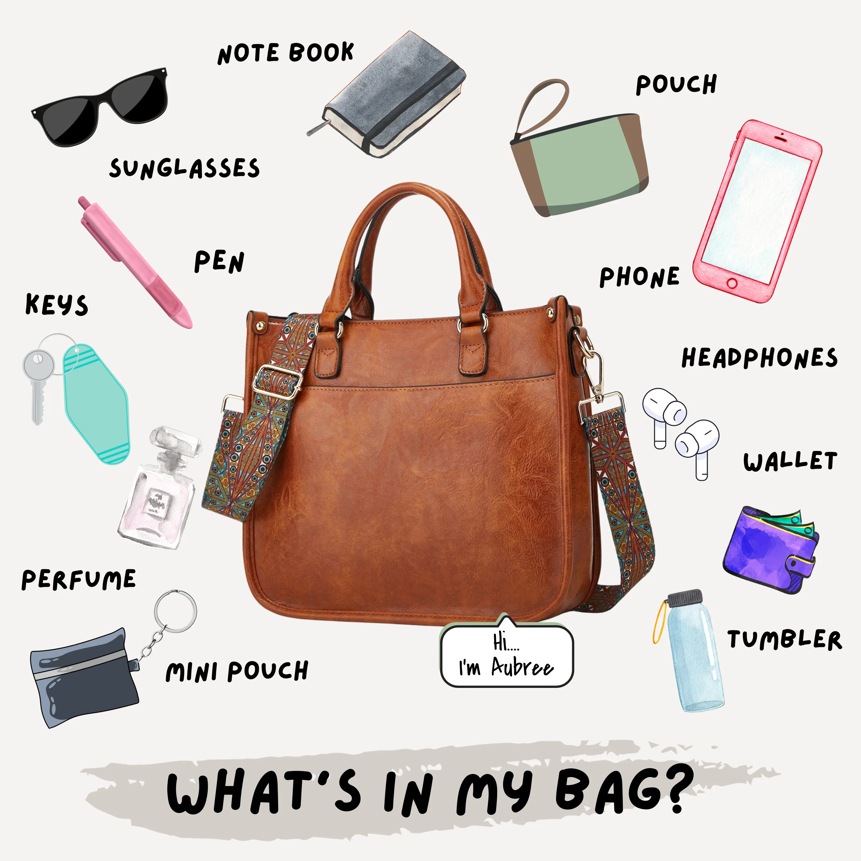 Aubree   Handle - Crossbody Purse