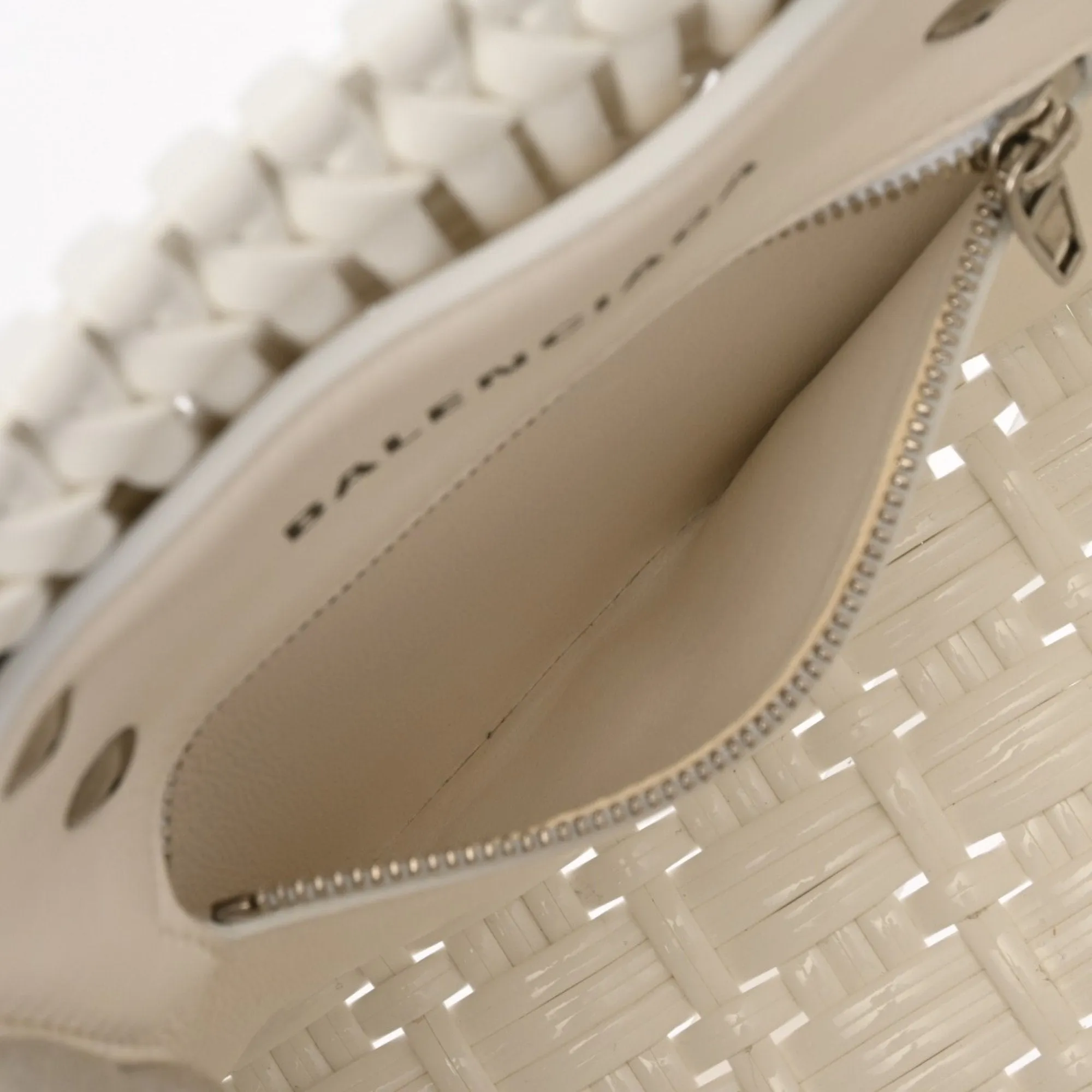 Balenciaga Bistro Basket White Leather Bag