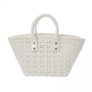 Balenciaga Bistro Basket White Leather Bag