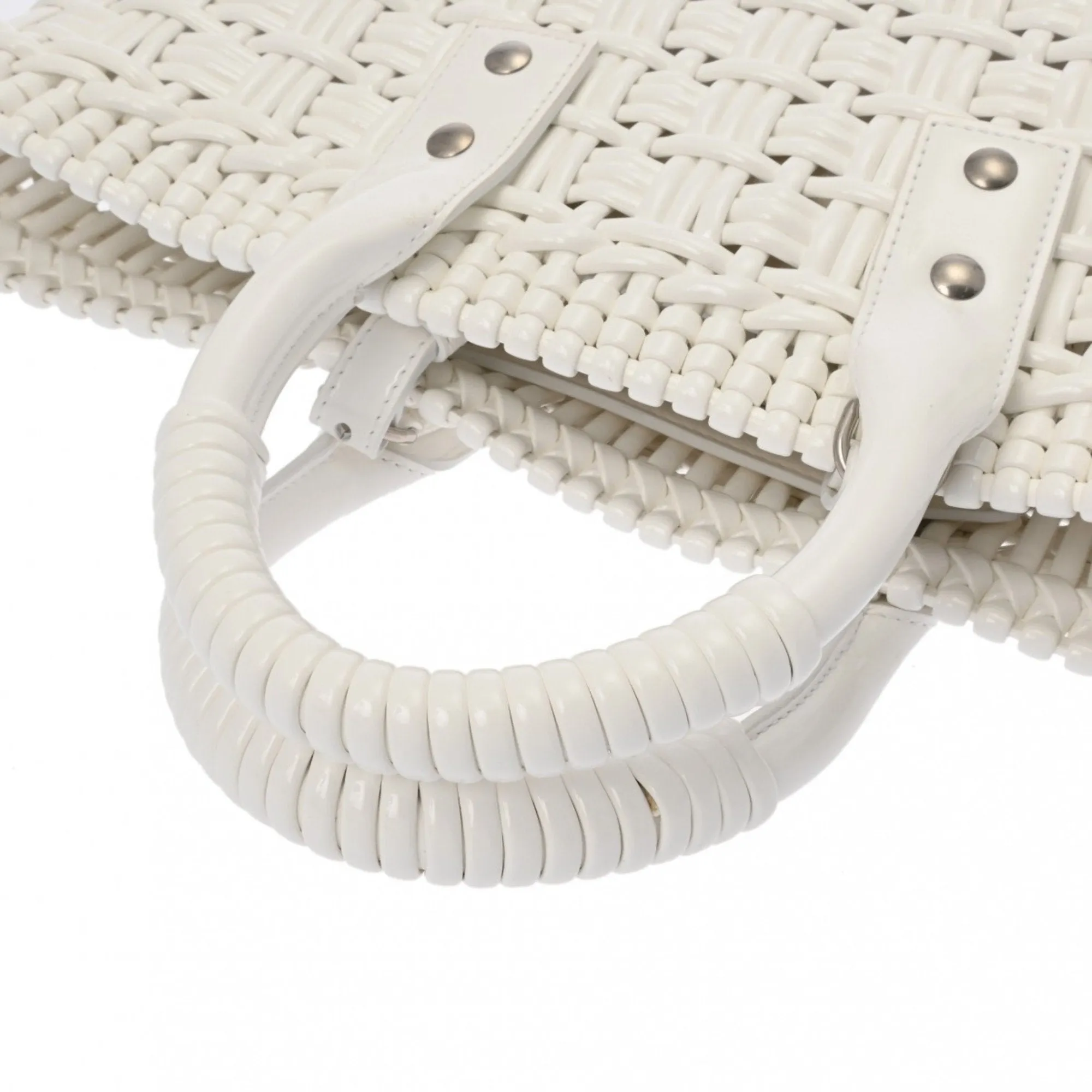 Balenciaga Bistro Basket White Leather Bag