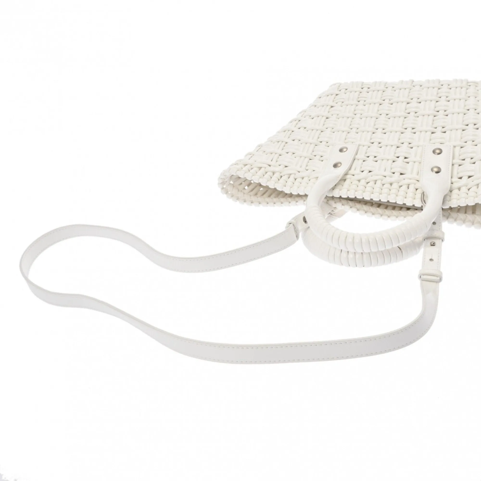 Balenciaga Bistro Basket White Leather Bag