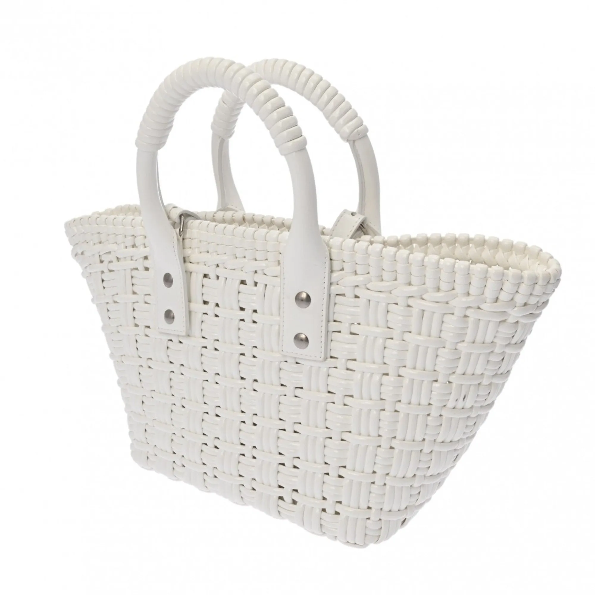 Balenciaga Bistro Basket White Leather Bag