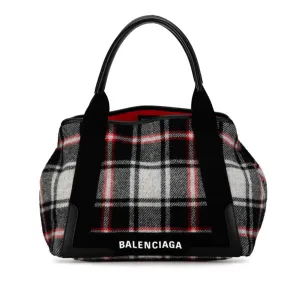 Balenciaga Navy Cabas Wool Bag