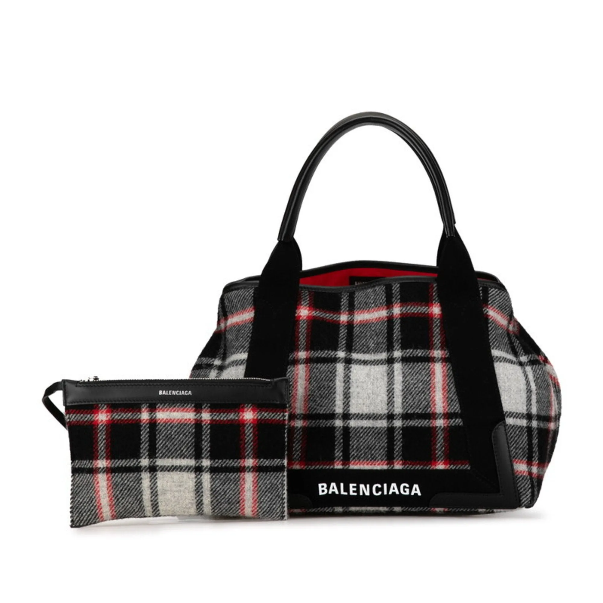 Balenciaga Navy Cabas Wool Bag
